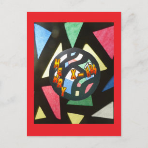 Carte postale rouge à bille du Motif en verre tend