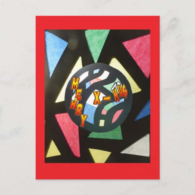 Carte postale rouge à bille du Motif en verre tend (Devant)
