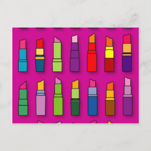 Carte Postale Rouge à lèvres tendance et féminin