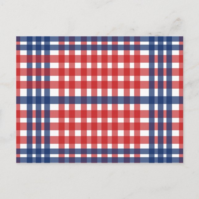 Carte Postale Rouge blanc et bleu En vichy plaid (Devant)
