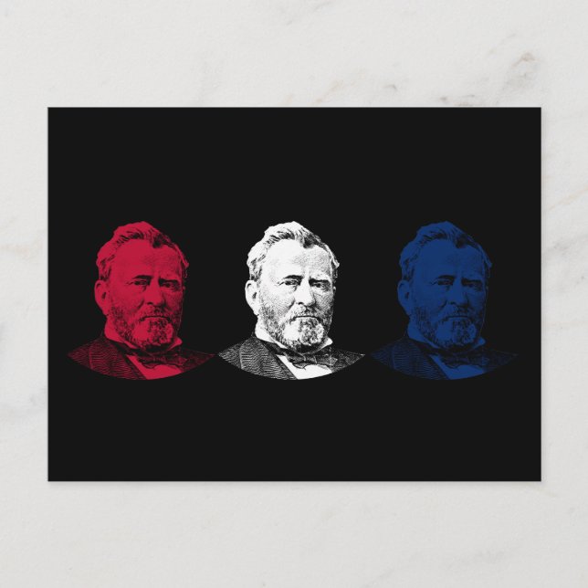Carte Postale Rouge, blanc et bleu — US Grant (Devant)