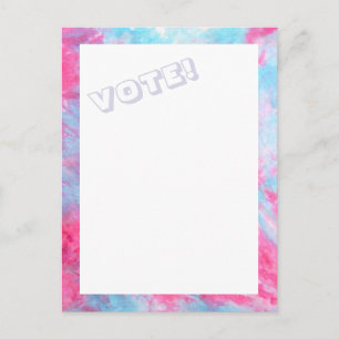 Carte postale Rouge Bleu Cravate-Dye VOTE