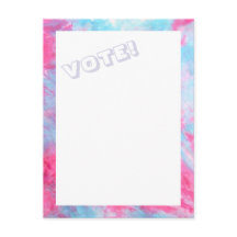 Carte postale Rouge Bleu Cravate-Dye VOTE