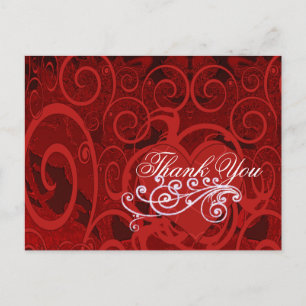 Carte Postale Rouge Bourgogne Vin Coeur et Merci des tourbillons