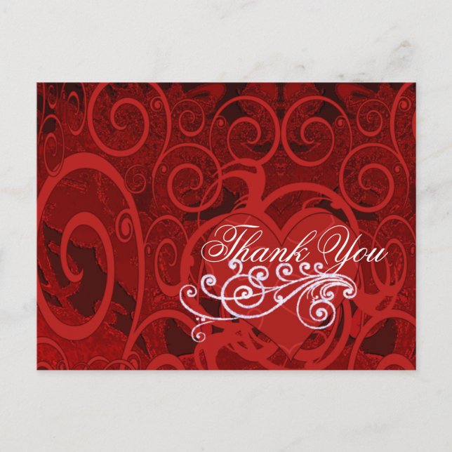 Carte Postale Rouge Bourgogne Vin Coeur et Merci des tourbillons (Devant)