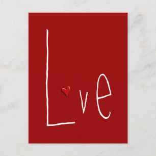 Carte postale rouge Coeur d'amour