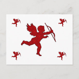 Carte postale rouge cupide
