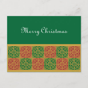 Carte postale rouge d'art de Green Fleur de Lis