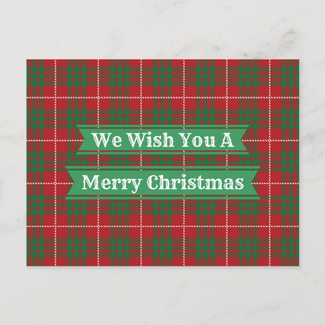 Carte Postale Rouge et vert plaid (Devant)