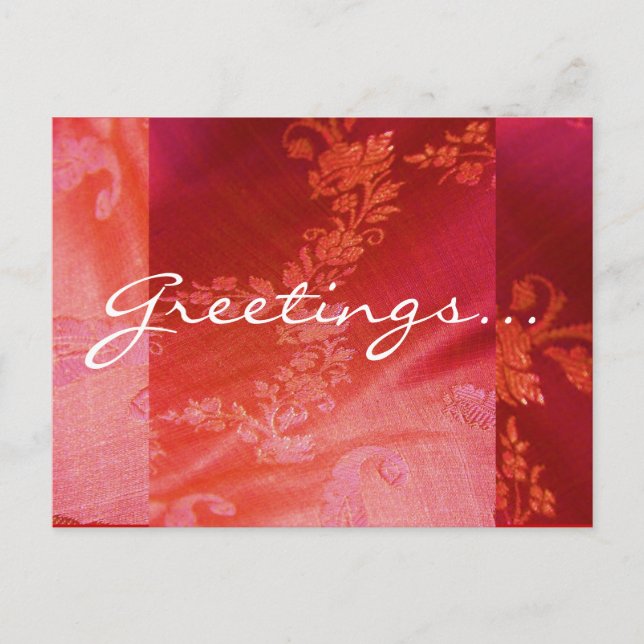 Carte postale Rouge Floral I - Personnalisable (Devant)