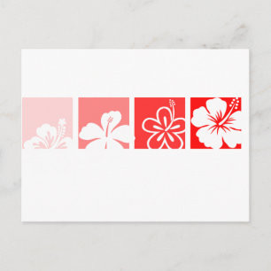 Carte Postale Rouge Hibiscus pastel design