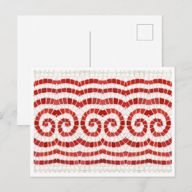 Carte postale ROUGE IONIC MOSAIC (Devant / Derrière)