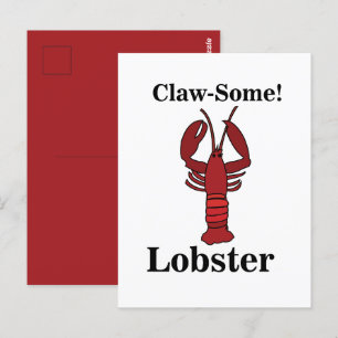 Carte Postale Rouge Maine Homard Fruits de mer