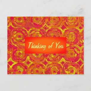 Carte postale rouge, orange et jaune