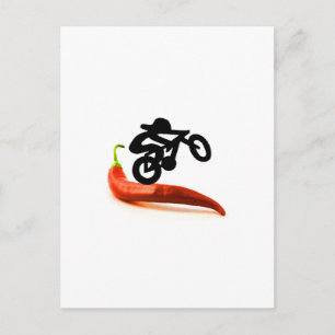 Carte Postale Rouge Pepper Bike Rider