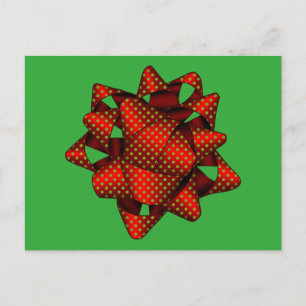 Carte postale rouge pointillée pour Noël