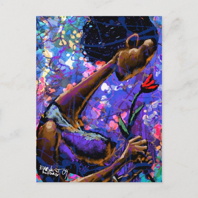 Carte postale rouge rose (Devant)