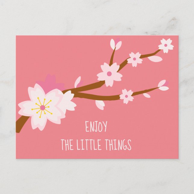 Carte Postale Rouge rose Sakura Cherry Blossom Japonais (Devant)