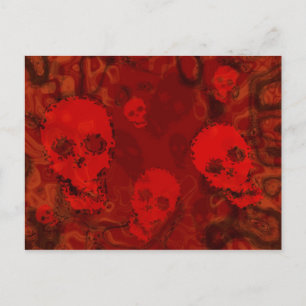 Carte postale rouge Skull Spectres
