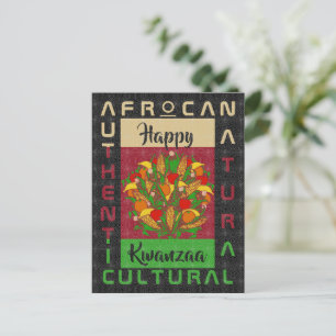 Carte Postale rouge vert noir AFROCA Afrique Afro Noir Patrimoin