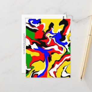 Carte Postale Rouges, jaunes, noirs, bleus et verts