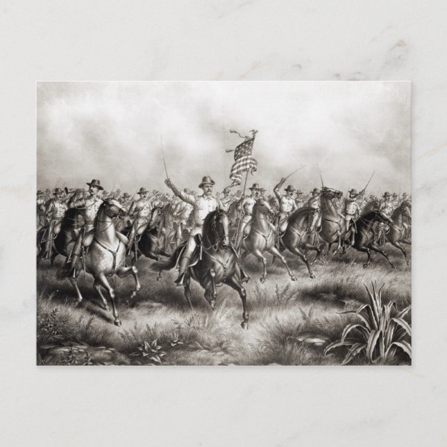 Carte Postale Rough Riders : Colonel Theodore Roosevelt (Devant)