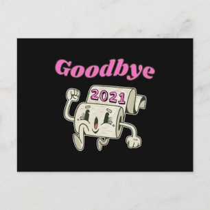 Carte Postale Rouleau de papier toilette Au revoir 2021