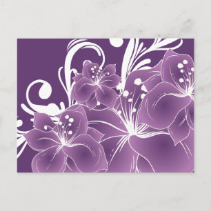 Carte Postale Rouleaux blancs floraux violets