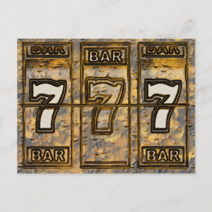 Carte Postale Roulettes de machine à sous Triple Sevens
