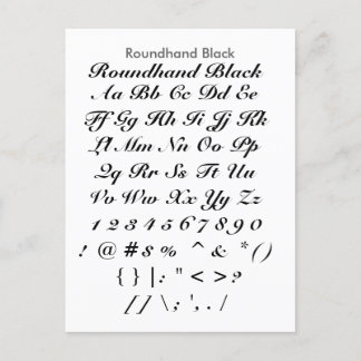 Carte Postale Roundhand Black