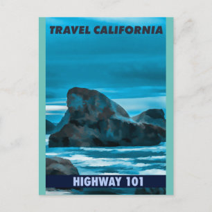 Carte Postale Route 101 Californie voyage vintage