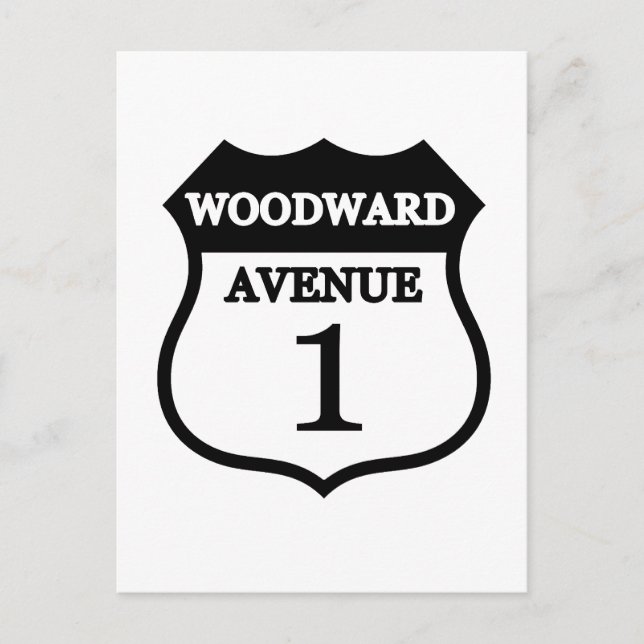 Carte Postale Route 1 Signe Cadeaux Woodward (Devant)