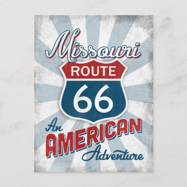 Carte Postale Route 66 Amérique Vintage (Devant)