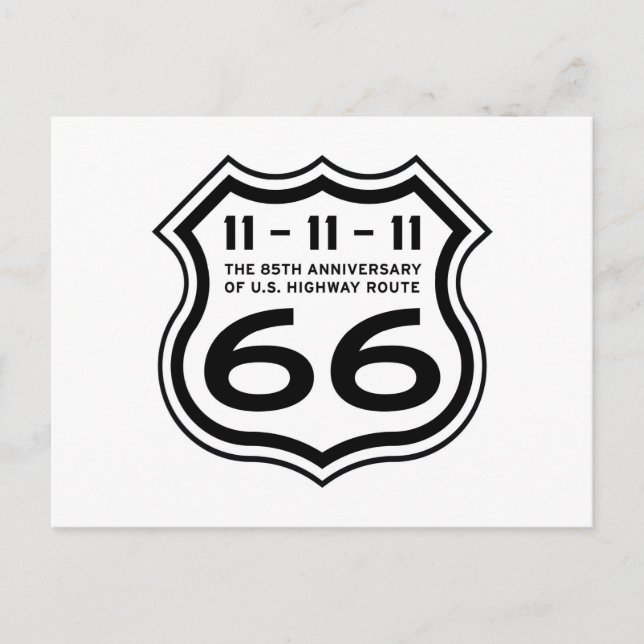 Carte postale Route 66 Anniversaire (Devant)