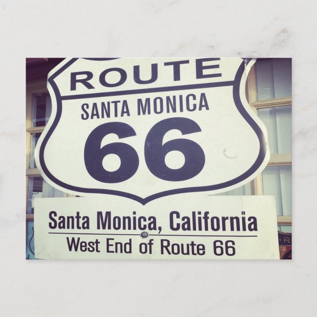 Carte Postale Route 66 California Père Noël Monica (Devant)
