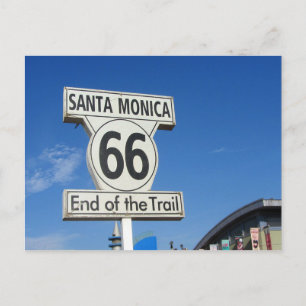 Carte Postale Route 66 California Père Noël Monica Fin du sentie