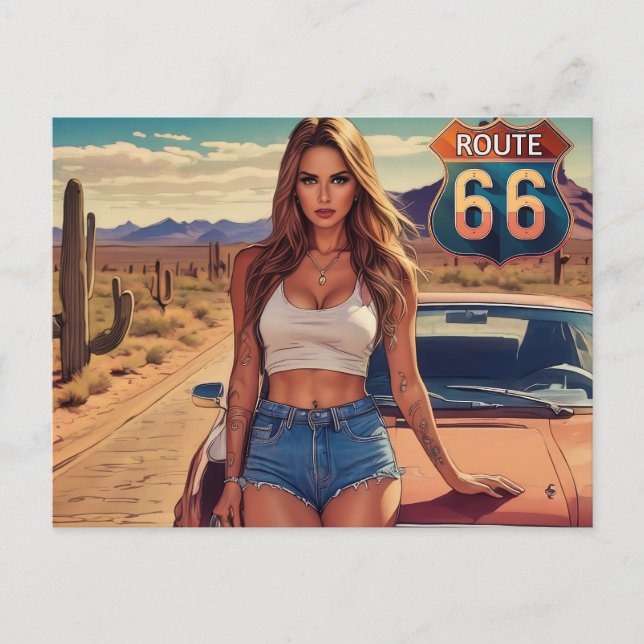 CARTE POSTALE ROUTE 66 NIP VERS LE HAUT (Devant)