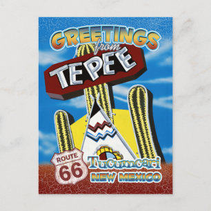 Carte Postale Route 66 Salutations Tucumcari Nouveau-Mexique Car