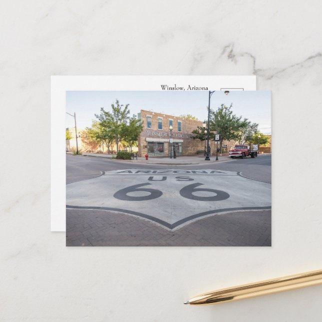 Carte Postale Route 66 Souvenir (Devant/Arrière en situation)