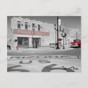 Carte Postale Route 66 Winslow Arizona Red Splash Photo