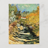 Route à St Remy avec figure par Vincent van Gogh