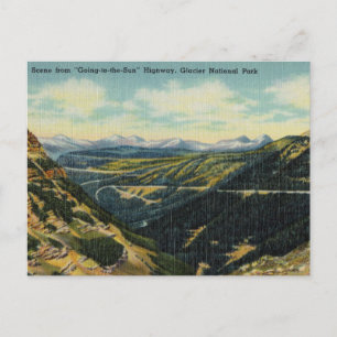 Carte Postale Route "Aller au soleil", Parc national des Glacier