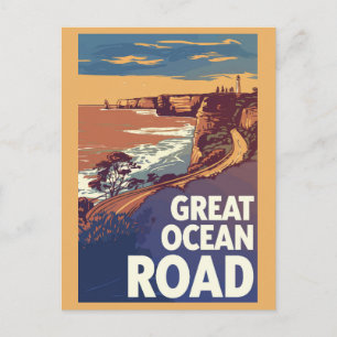 Carte Postale Route de l'océan Grande Art de voyage Vintage