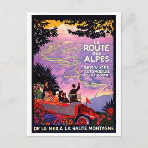 Carte Postale Route des Alpes en voiture
