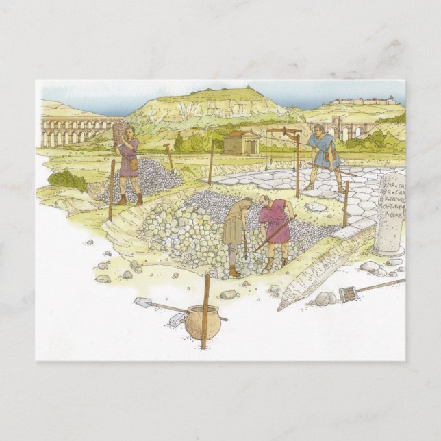 Carte Postale Route romaine. Détail (Devant)