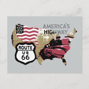 Carte Postale Route vintage US 66
