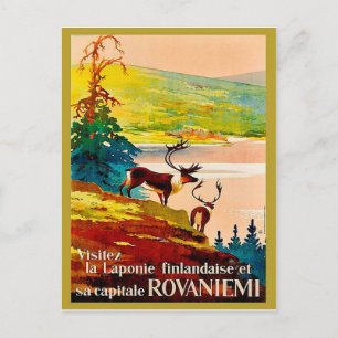 Carte Postale Rovaniemi, Finlande, rennes sur la côte