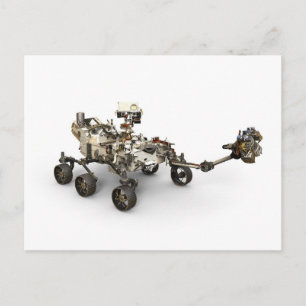 Carte Postale Rover Mars Perseverance sur fond blanc.
