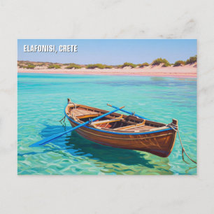Carte Postale Rowboat Elafonisi Elafonissi Crète Grèce Voyage