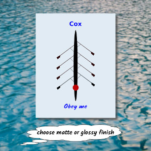 Carte Postale Rowing cox obéissez à moi sport